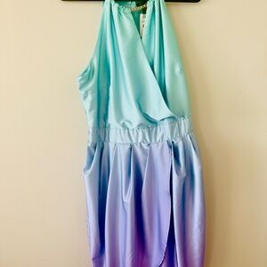 Ashely Stewart Ice Green Ombre Satin Maxi Dress Size 18/20